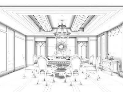Business Restaurant - Coffee - Banquet  152 3D model