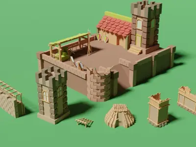 FREE castle pack Free low-poly 3D model