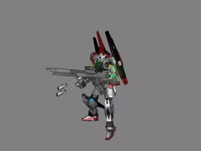 Attacker Gundam B 1 3D model