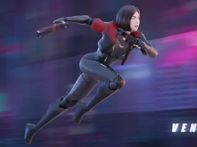 Futuristic Agent - Venus Low-poly 3D model