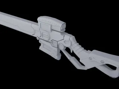 Sci-Fi Rifle  Low-poly 3D model