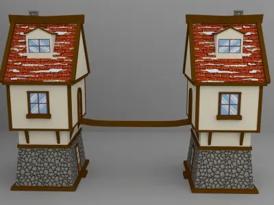 Christmas House 01 Low-poly 3D model