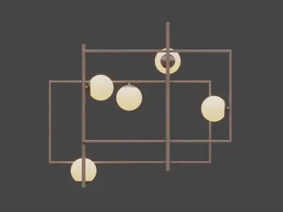 ZAMBELIS 17100 PENDANT 5xG9 MAX 5x25W copper rusty 3D model