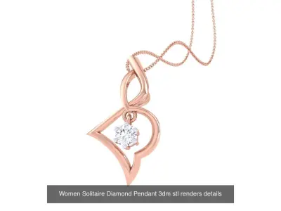 13 Ultra Light wt Solitaire Diamond Pendant 3dm stl renders 3D Model Pack