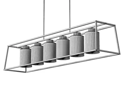 Rectangle Chandelier Low-poly 3D model