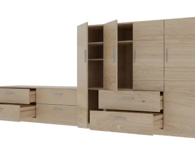 tv stand 1021 Low-poly 3D model