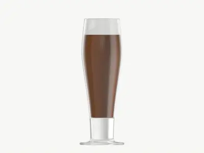 Beer glass with foam 04 3D model