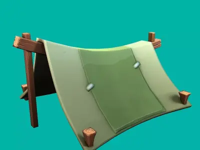 Stylized tent Low-poly 3D model