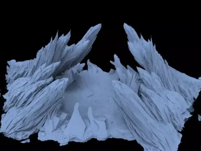 Planet Cliff Crater 2 3D model