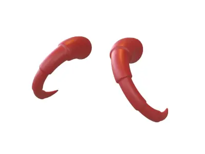 Demon Horn v3 001 Low-poly 3D model