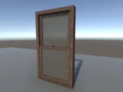 Wooden Old Window Sample Free low-poly 3D model