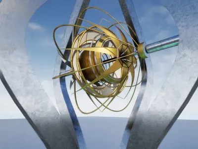 Sci-fi time machine  Low-poly 3D model