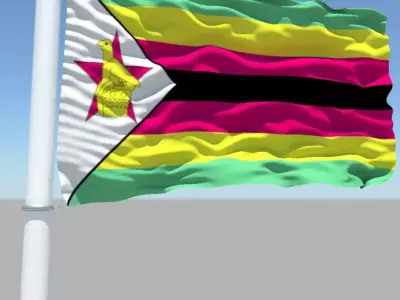 Zimbabwe flag 3D model