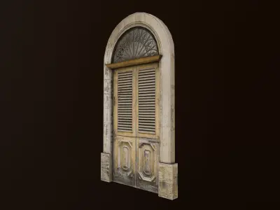 Medieval Door 1 PBR  Low-poly 3D model