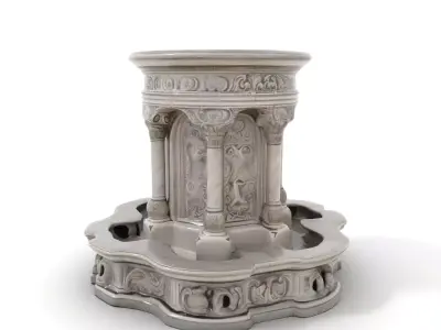 Ornate Marble Fountain model pack Low-poly 3D model