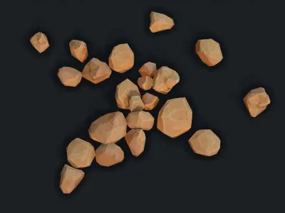Stylized Desert Rock small 3 Low-poly 3D model