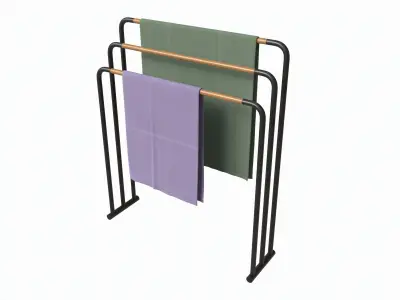 Bathroom Floor Towel Hanger 3D model