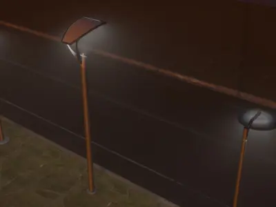 Modern Streetlamps Collection Low-poly 3D model
