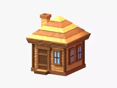 Wooden Cabin 3D Illustration 3D model