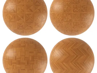 Parquet - Laminate - Wooden floor 4 in 1 3D model 41