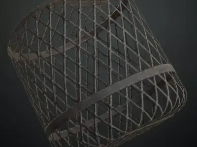 Weathered Geometric Industrial Metal Grill PBR Seamless Texture