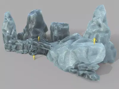 Mountain ice rocks - 3D Models PBR Pack 09 Low-poly 3D model