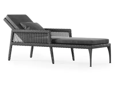 Rattan chaise lounge DR50  3D model