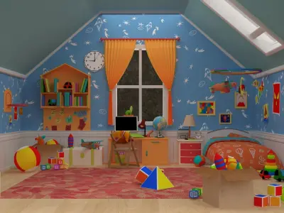 Asset - UE4 - Cartoons - Background - Hight Poly Low-poly 3D model