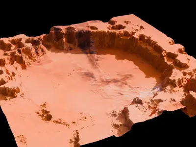 Landscape Crater 3D model Low-poly 3D model