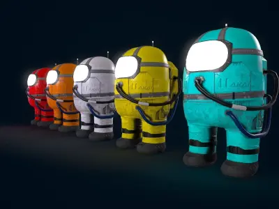 Among us Characters Low-poly 3D model