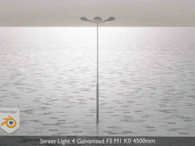Street Light 4 Galvanized F3 M1 K0 4500mm  Low-poly 3D model