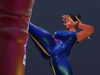 CHUN-LI KICK - ATHLETIC BARBIE 3D print model