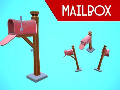 MAILBOX CARTOON STYLIZED Low-poly 3D model