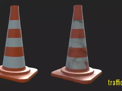 Traffic Cone  Low-poly 3D model