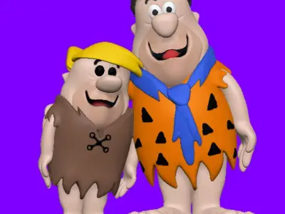 Fred and Barney The Flintstones 3D print model