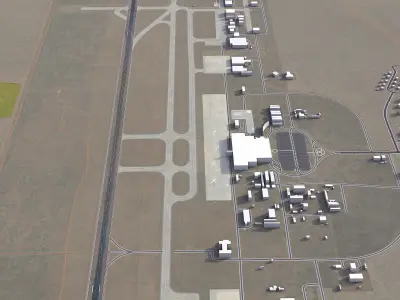 Gaborone - Sir Seretse Khama Airport Low-poly 3D model