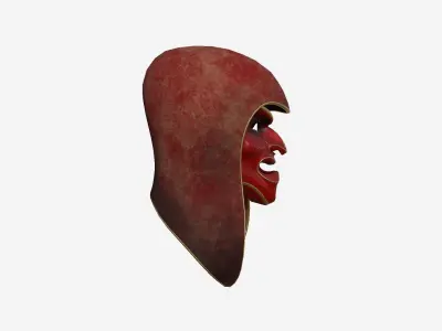 Assassin Mask A07 Red Gold - Character Design Fashion Low-poly 3D model