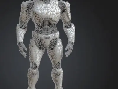 Ultra-Realistic Male Humanoid Robot Sci-Fi Game Asset Low-poly 3D model