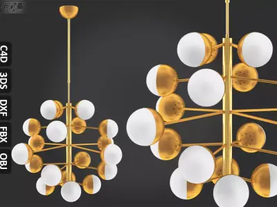 Cluster Chandelier Low-poly 3D model purchase