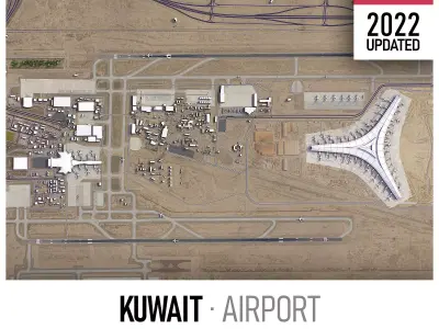 Kuwait Airport Low-poly 3D model