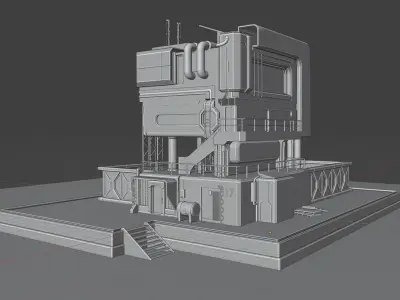 Cyberpunk Exterior Building v5 3D model