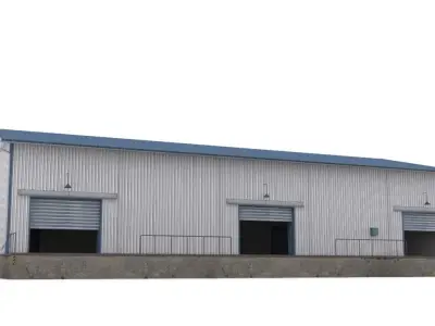 Warehouse space Low-poly 3D model