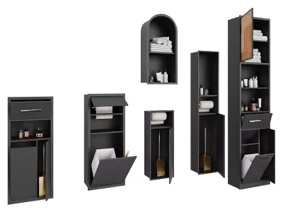 Modern Bathroom Built-in Wall Niches Set 3D model