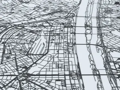 Vienna Road Network and Streets 3D model