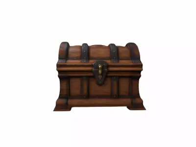  3d Model Wooden Treasury Chest 3D model