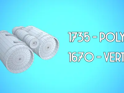 BINOCULARS CARTOON STYLIZED Low-poly 3D model