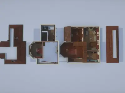 2 floor house 3D model