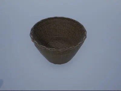 Empty Wicker Baskets Low-poly 3D model