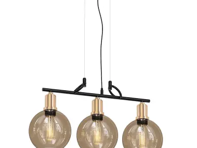 4light three light pendant in gold and glass 3D model