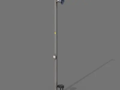 Alarm pole game ready Low-poly 3D model